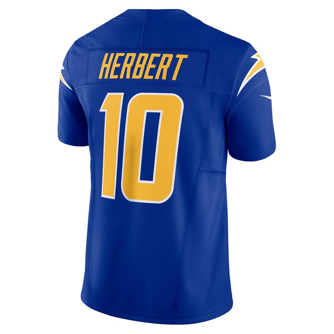 Justin Herbert Los Angeles Chargers Nike Gold Alternate Charger Power Vapor F.U.S.E. Limited Jersey