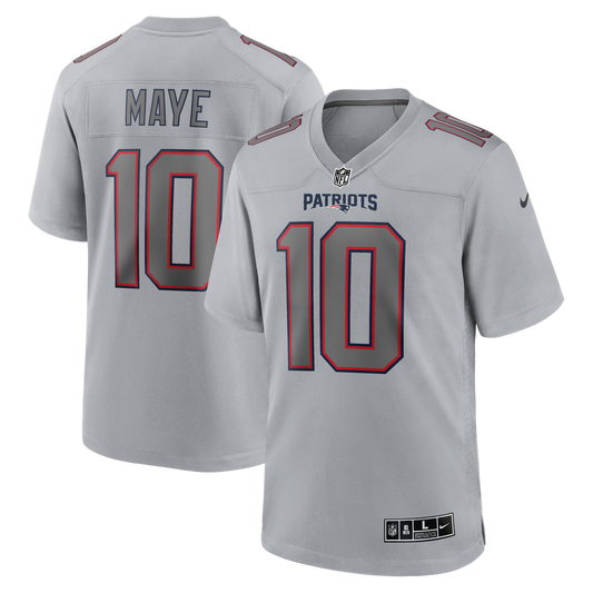 Drake Maye New England Patriots Nike Gray Atmosphere Fashion Game Jersey