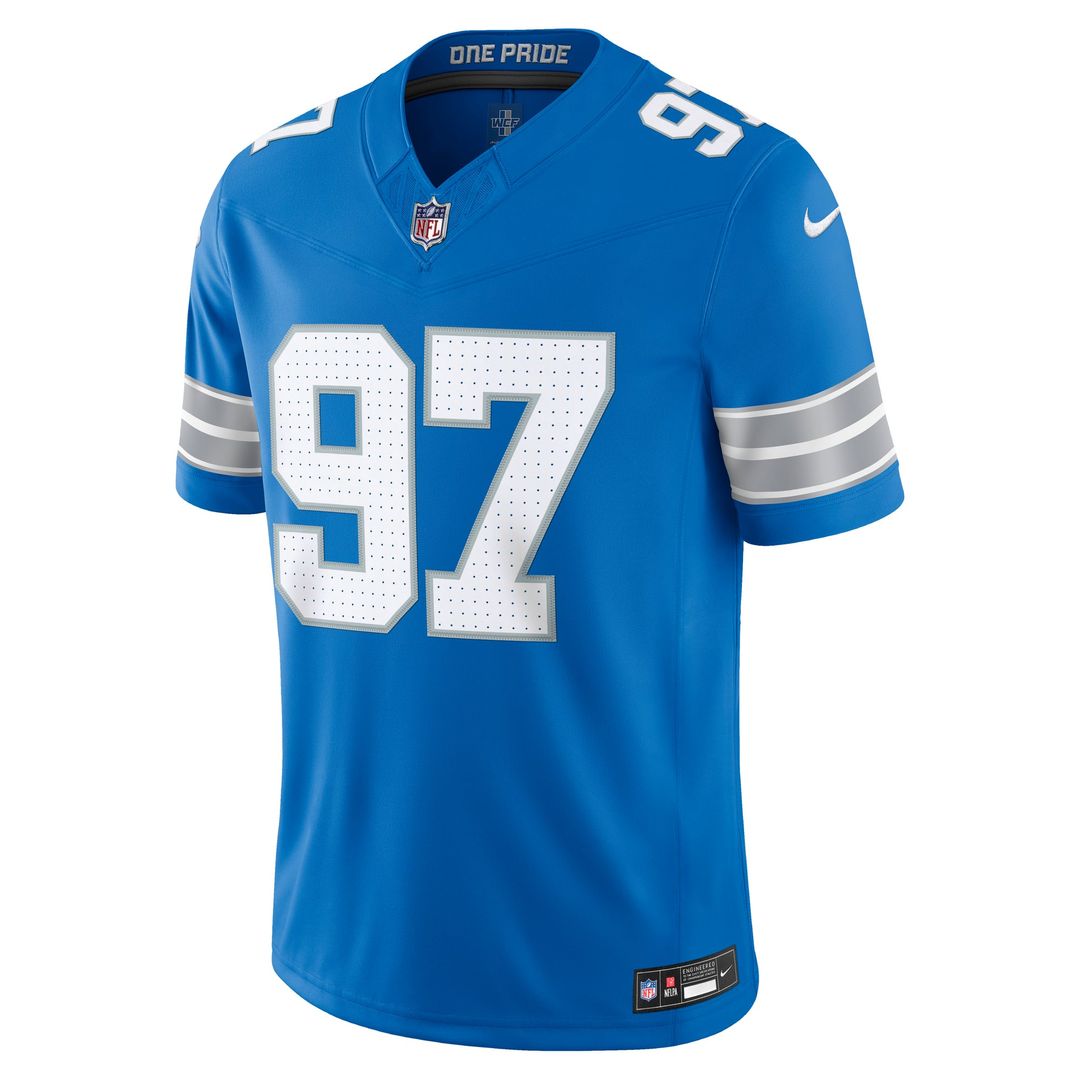 Aidan Hutchinson Detroit Lions Nike Blue Team Vapor F.U.S.E. Stitched Limited Jersey
