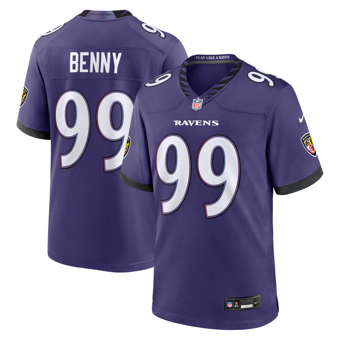 Rayshaun Benny Baltimore Ravens Nike Purple Team Game Jersey
