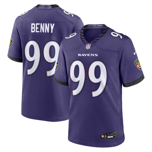 Rayshaun Benny Baltimore Ravens Nike Purple Team Game Jersey