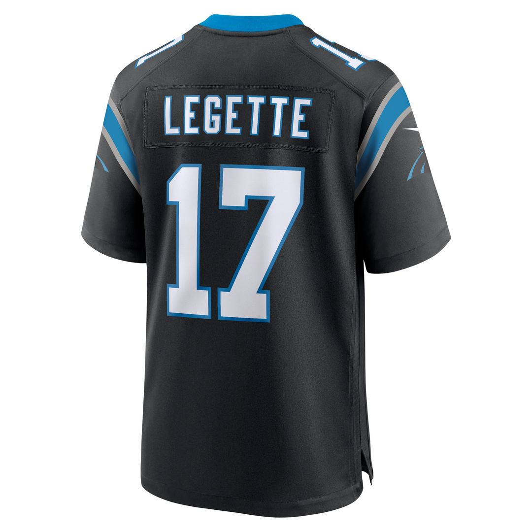 Xavier Legette Carolina Panthers Nike Black Team Game Player Jersey