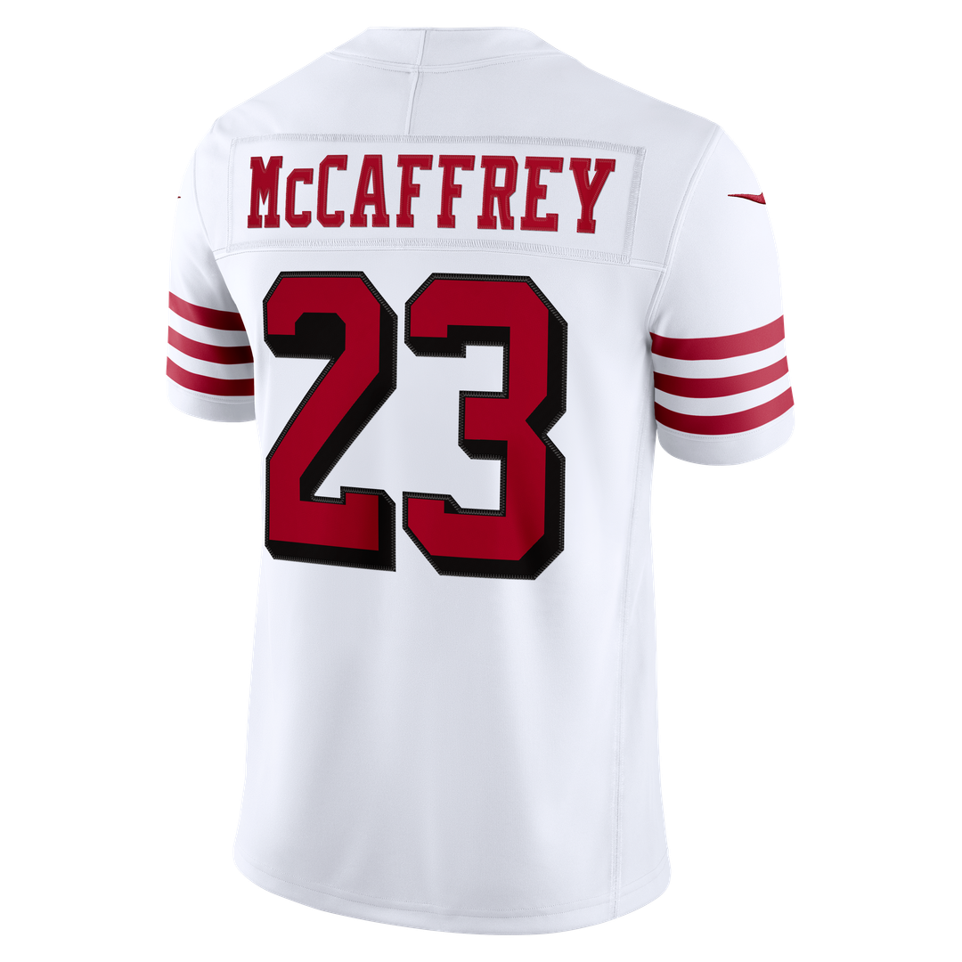 Christian McCaffrey San Francisco 49ers Nike White Alternate Vapor F.U.S.E. Stitched Limited Jersey
