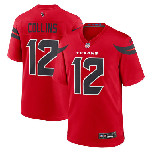 Nico Collins Houston Texans Nike Red Alternate Game Jersey