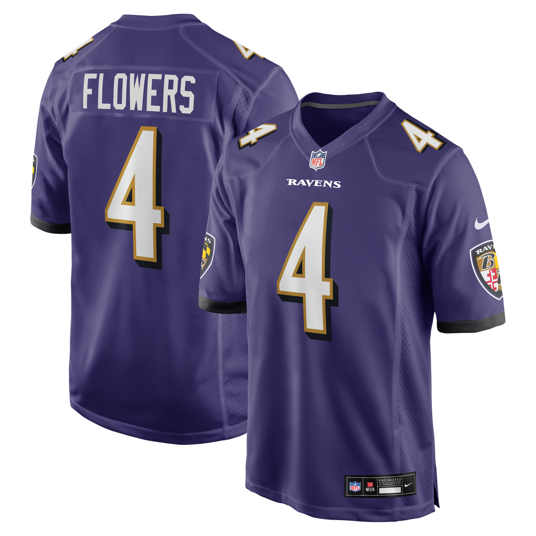 Zay Flowers Baltimore Ravens Nike Purple Game Jersey