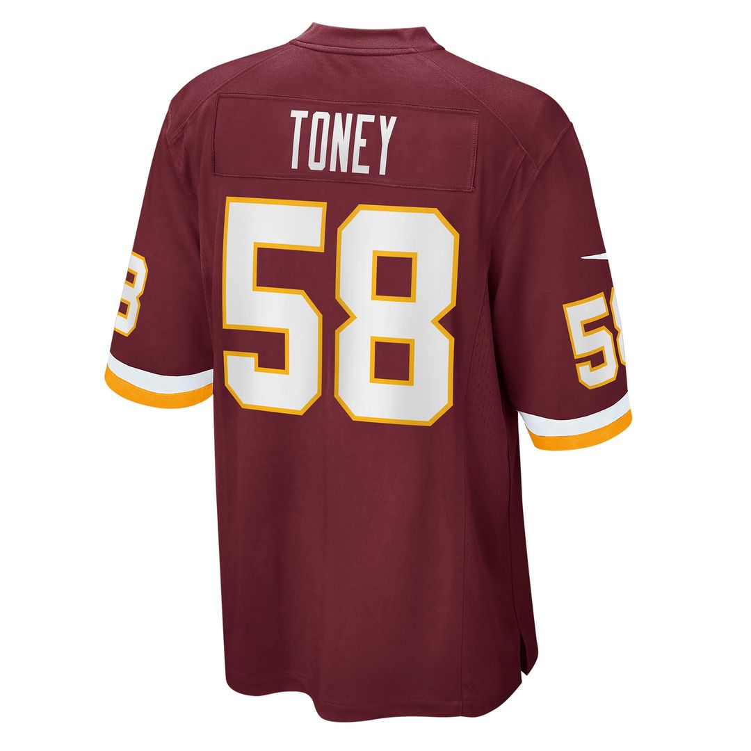 Shaka Toney Washington Football Team Nike Burgundy Game Jersey