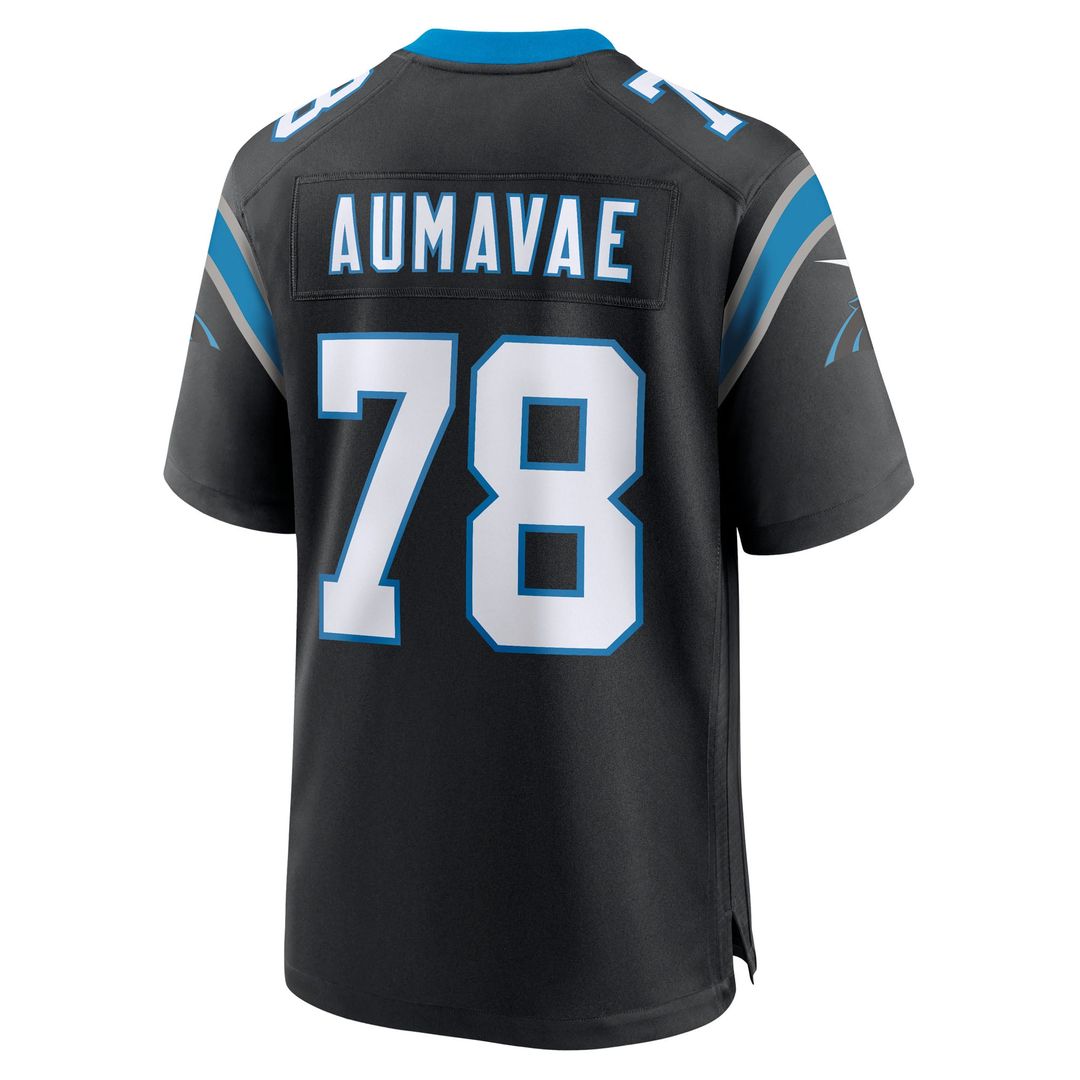 Popo Aumavae Carolina Panthers Nike Black Team Game Jersey