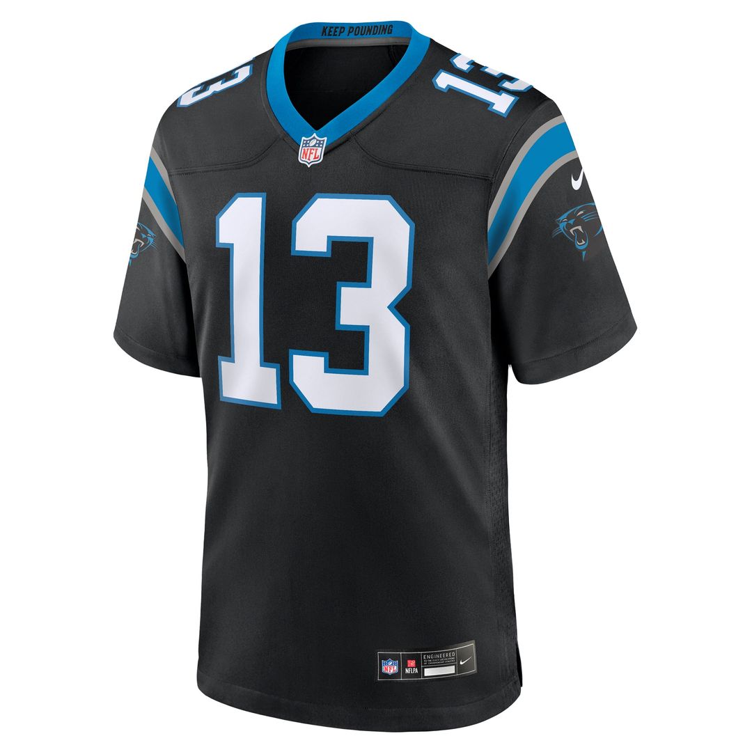 Hunter Renfrow Carolina Panthers Nike Black Team Game Jersey