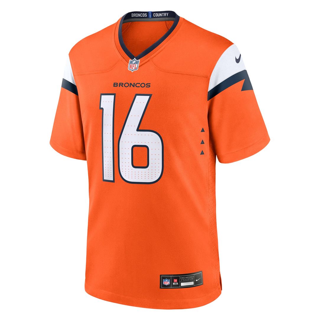 Jeremy Crawshaw Denver Broncos Nike Orange Team Game Jersey