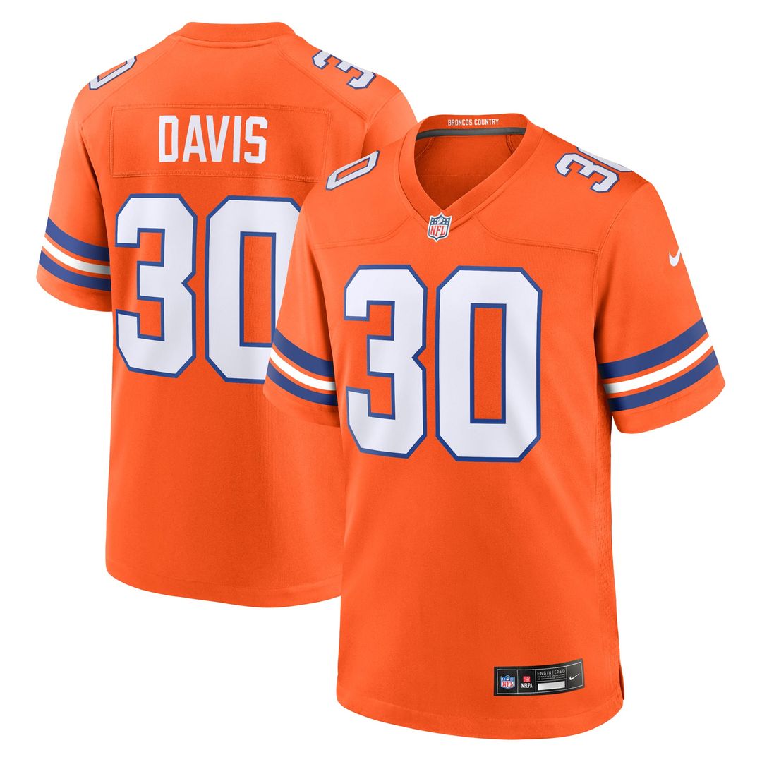 Terrell Davis Denver Broncos Nike Orange Retired Player Alternate Game Jersey