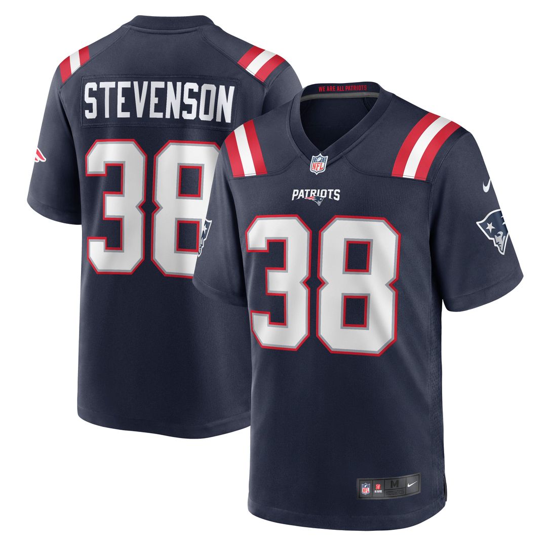 Rhamondre Stevenson New England Patriots Nike Navy Game Jersey