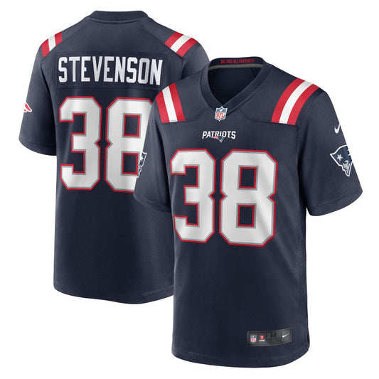 Rhamondre Stevenson New England Patriots Nike Navy Game Jersey