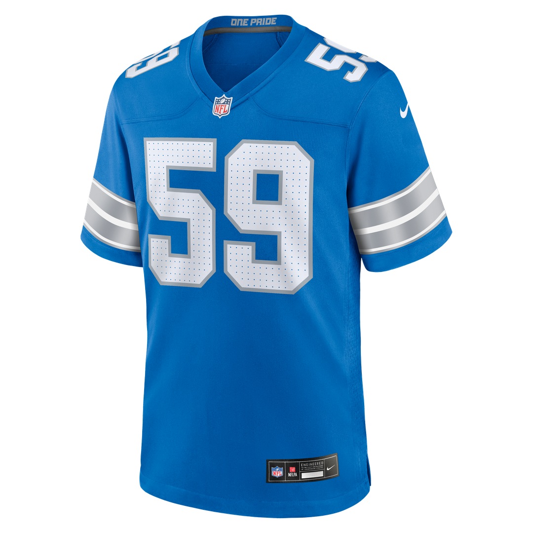 Giovanni Manu Detroit Lions Nike Blue Team Game Jersey