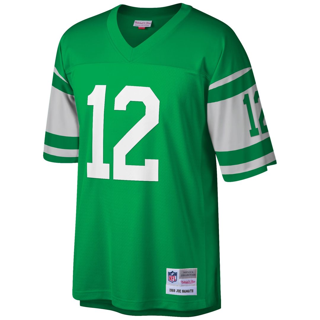 Joe Namath New York Jets Mitchell & Ness Green Big & Tall 1968 Retired Player Replica Jersey