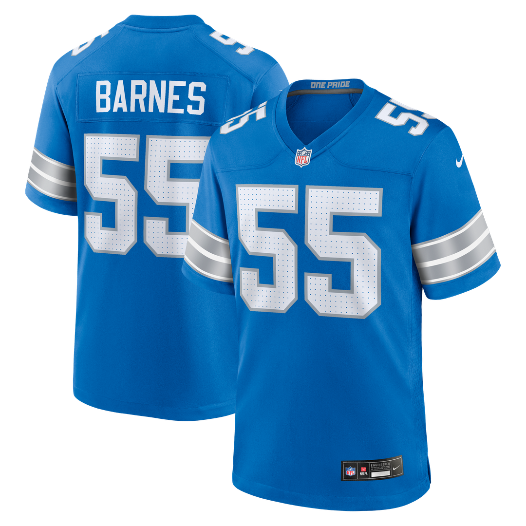 Derrick Barnes Detroit Lions Nike Blue Team Game Jersey
