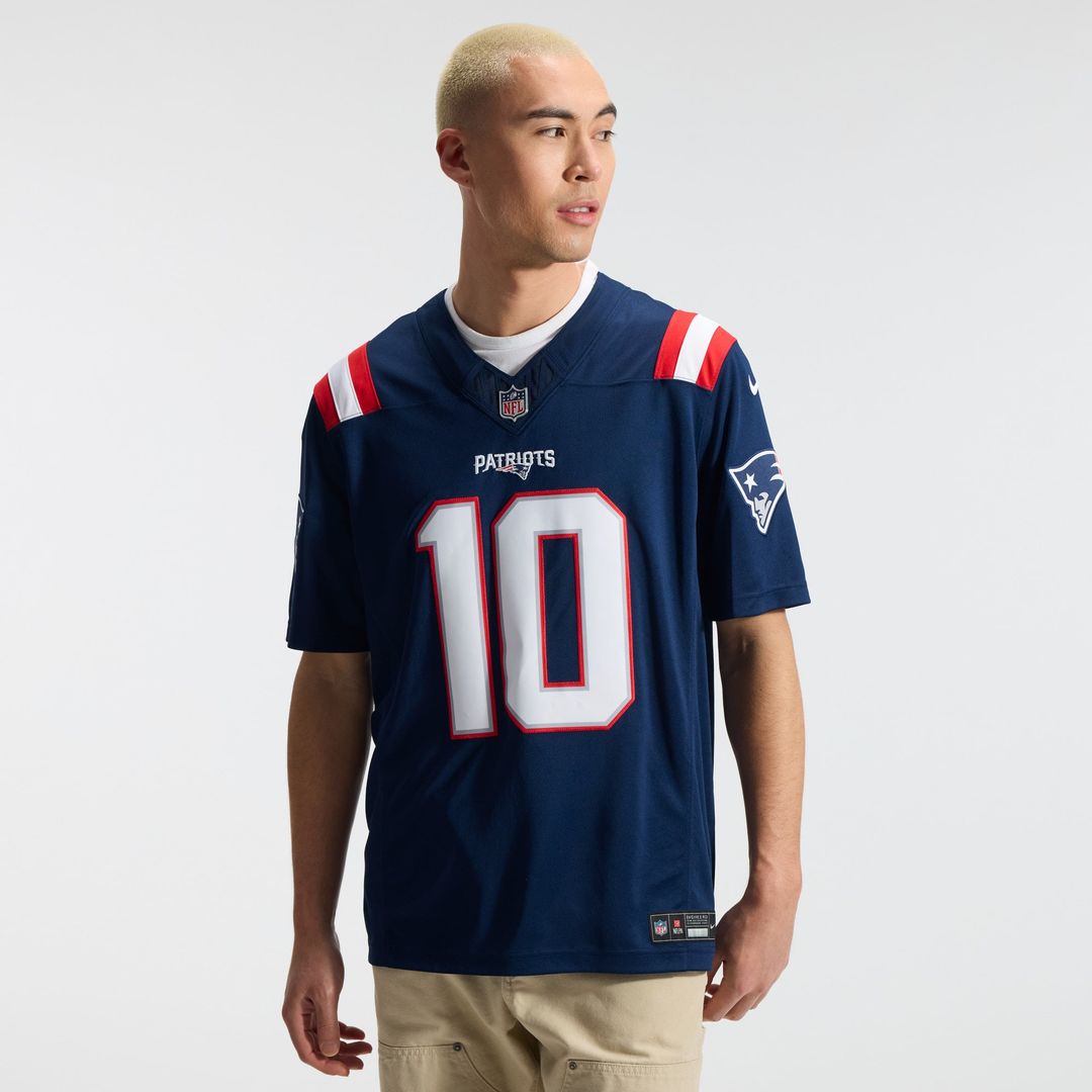 Drake Maye New England Patriots Nike Navy Team Vapor F.U.S.E. Stitched Limited Jersey