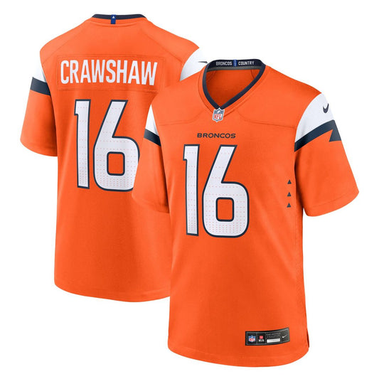 Jeremy Crawshaw Denver Broncos Nike Orange Team Game Jersey