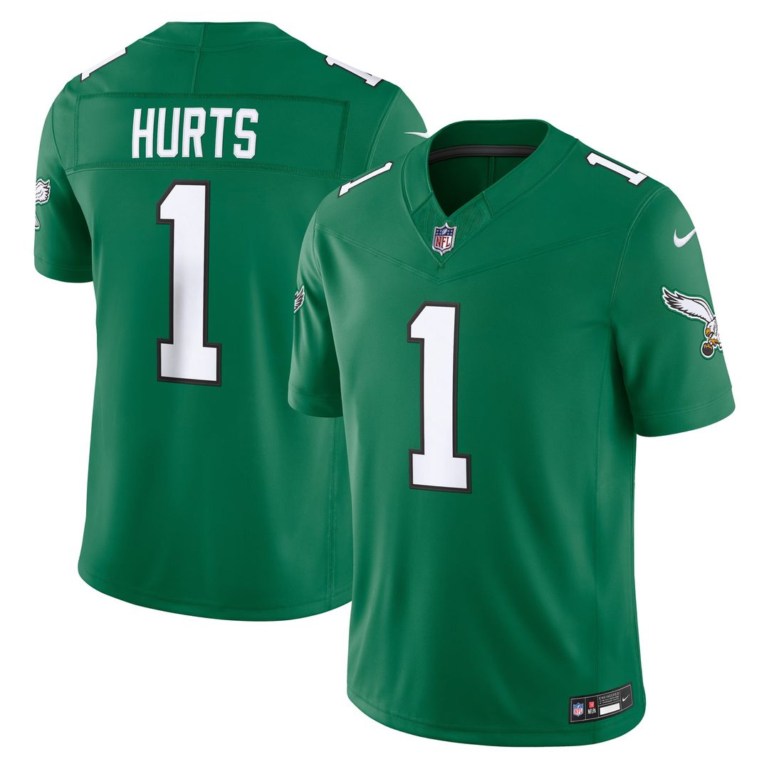 Jalen Hurts Philadelphia Eagles Nike Kelly Green Alternate Vapor F.U.S.E. Stitched Limited Jersey
