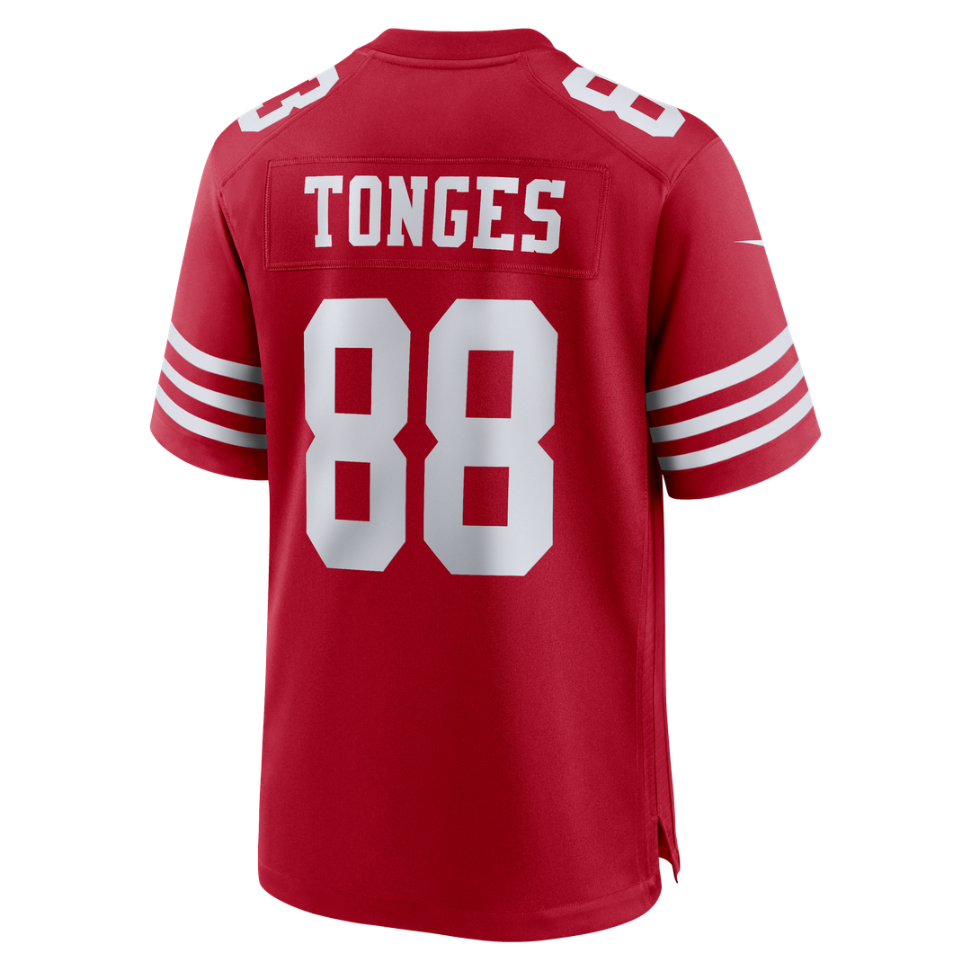 Jake Tonges San Francisco 49ers Nike Scarlet Team Game Jersey