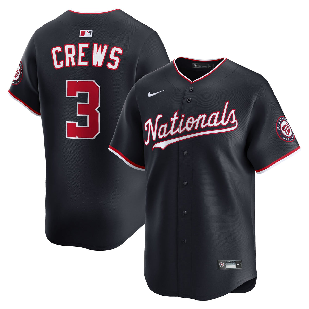 Washington Nationals Dylan Crews Nike White Home Limited Player Jersey