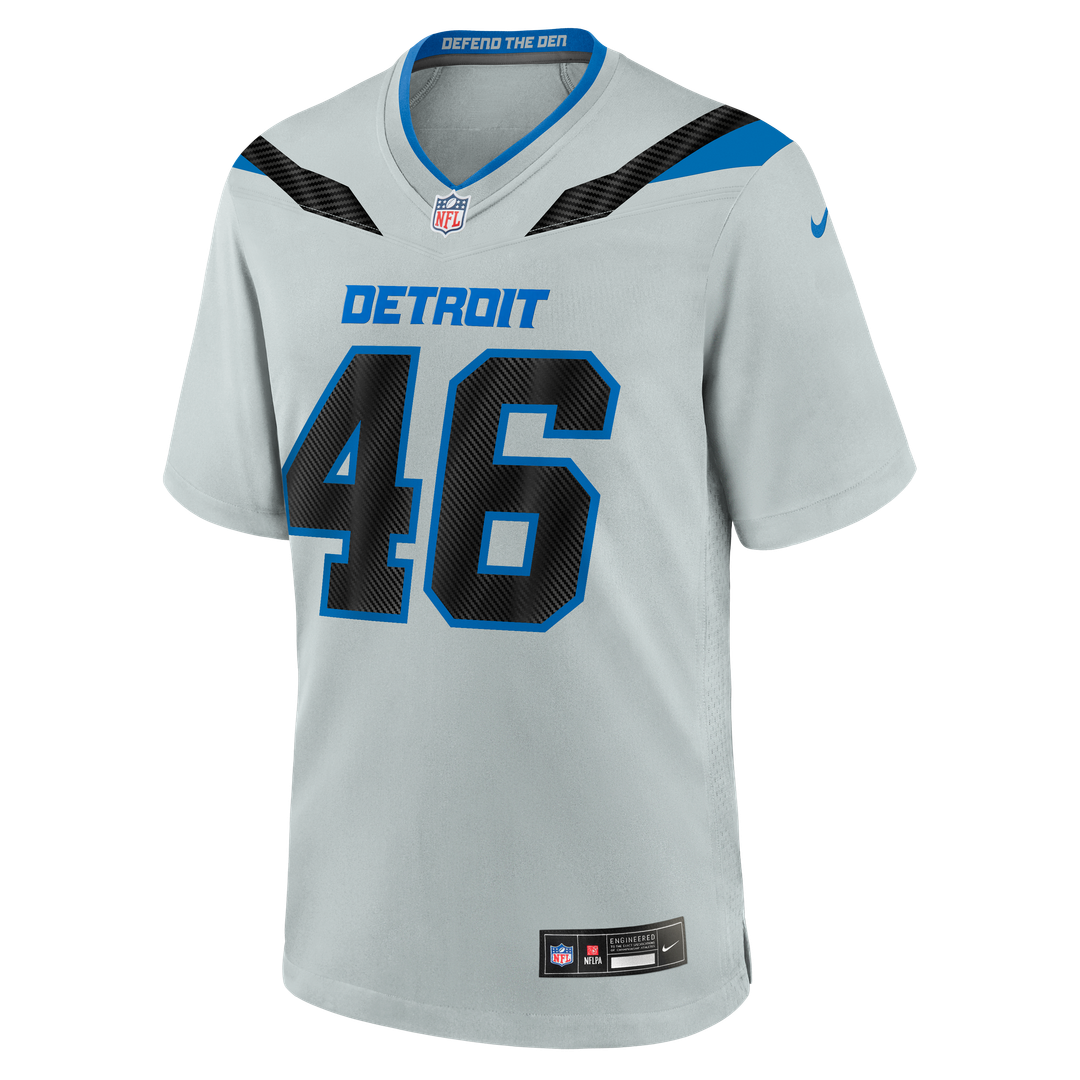 Jack Campbell Detroit Lions Nike Silver 2026 Rivalries Collection Game Jersey