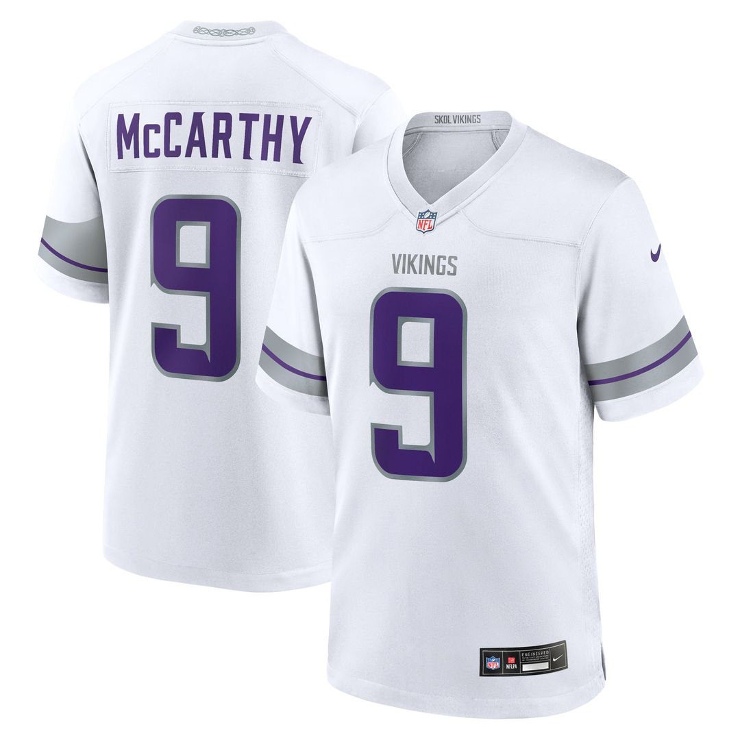 J.J. McCarthy Minnesota Vikings Nike White Alternate Game Player Jersey