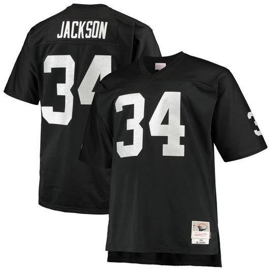 Bo Jackson Las Vegas Raiders Mitchell & Ness Black Big & Tall 1988 Retired Player Replica Jersey