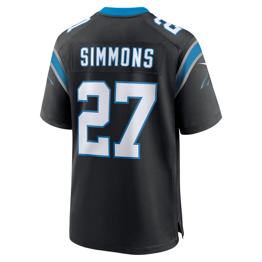 Isaiah Simmons Carolina Panthers Nike Black Team Game Jersey
