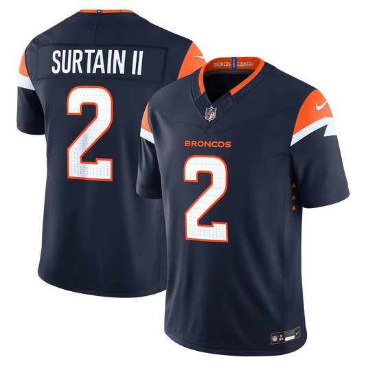 Pat Surtain II Denver Broncos Nike Navy Alternate Vapor F.U.S.E. Stitched Limited Jersey