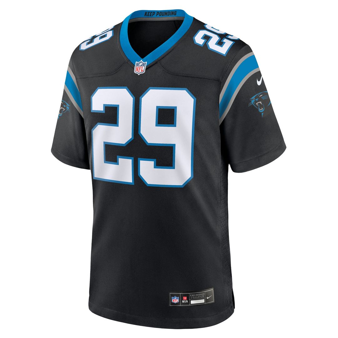 Akayleb Evans Carolina Panthers Nike Black Team Game Jersey