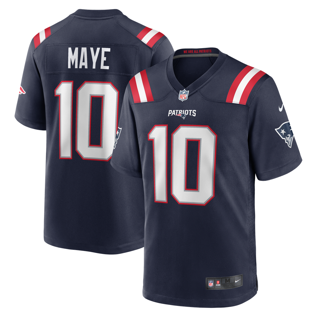 Drake Maye New England Patriots Nike Navy Player Game Jersey