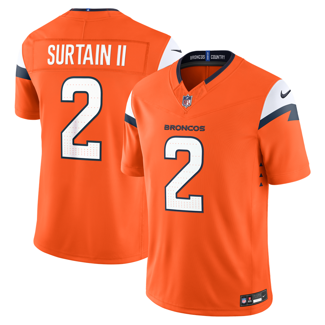 Pat Surtain II Denver Broncos Nike Navy Alternate Vapor F.U.S.E. Stitched Limited Jersey