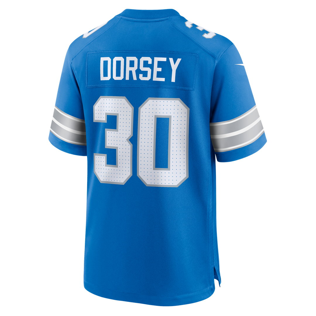 Khalil Dorsey Detroit Lions Nike Blue Team Game Jersey