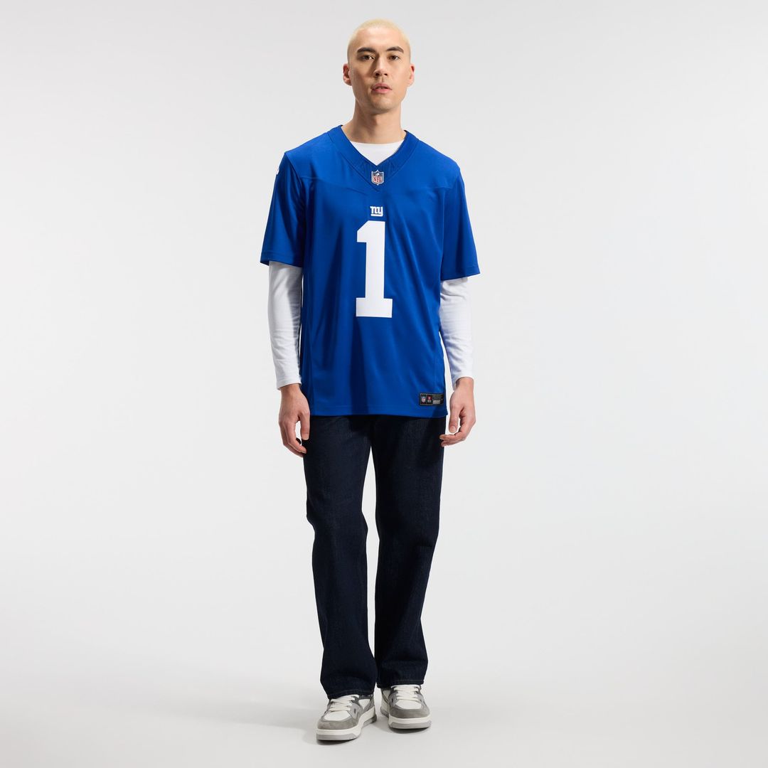 Malik Nabers New York Giants Nike Royal Team Vapor F.U.S.E. Stitched Limited Jersey