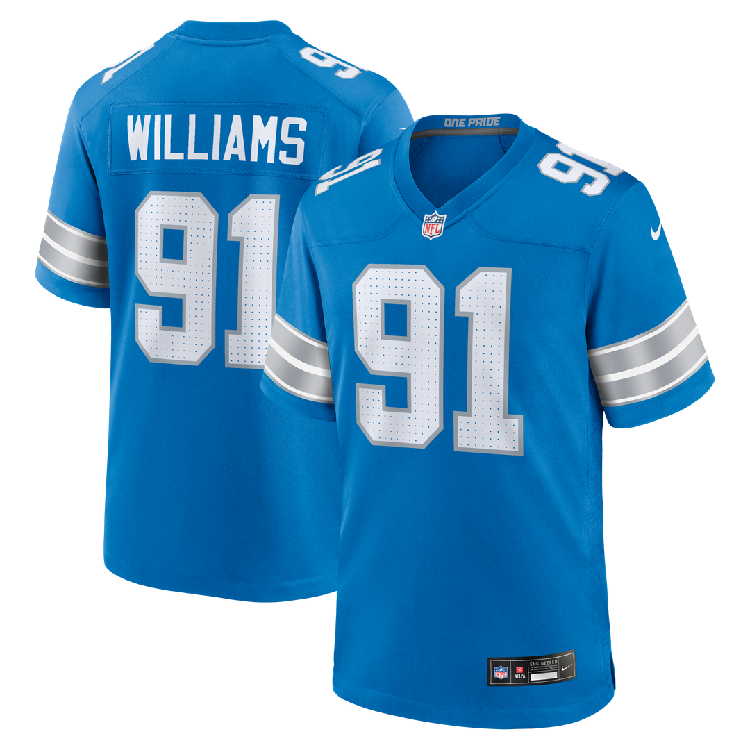 Tyleik Williams Detroit Lions Nike Blue Team Game Jersey