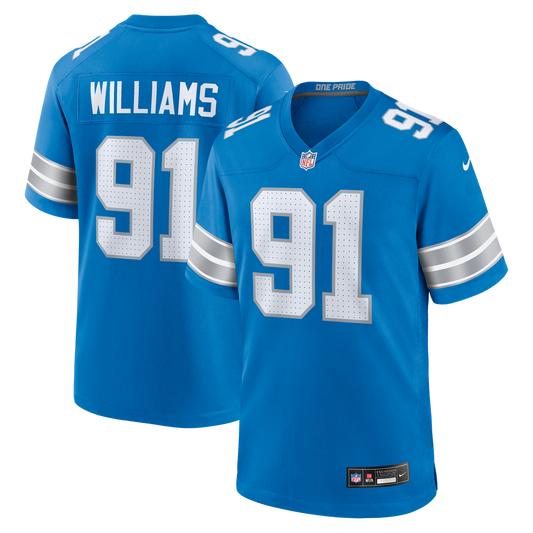 Tyleik Williams Detroit Lions Nike Blue Team Game Jersey