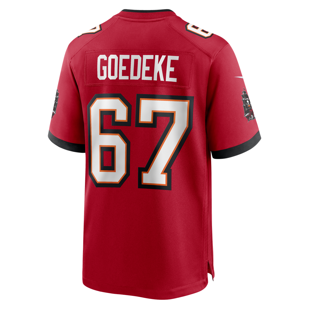 Luke Goedeke Tampa Bay Buccaneers Nike Red Game Player Jersey