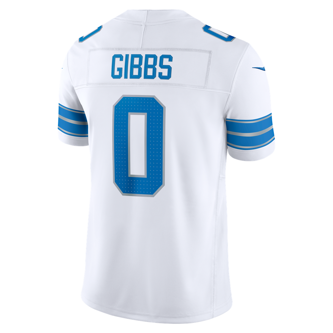 Jahmyr Gibbs Detroit Lions Nike White Vapor F.U.S.E. Stitched Limited Jersey