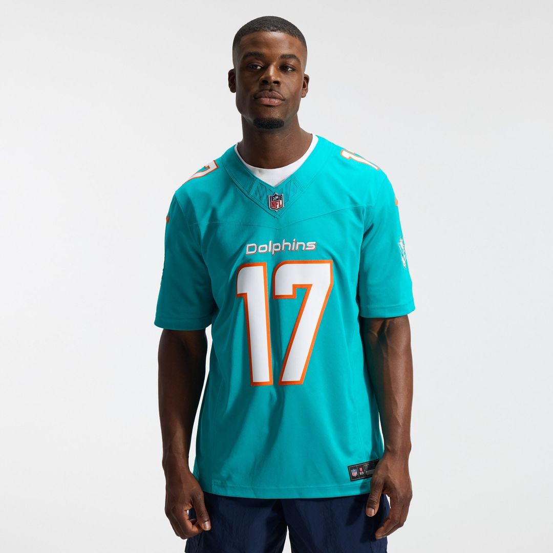 Jaylen Waddle Miami Dolphins Nike Aqua Team Vapor F.U.S.E. Stitched Limited Jersey