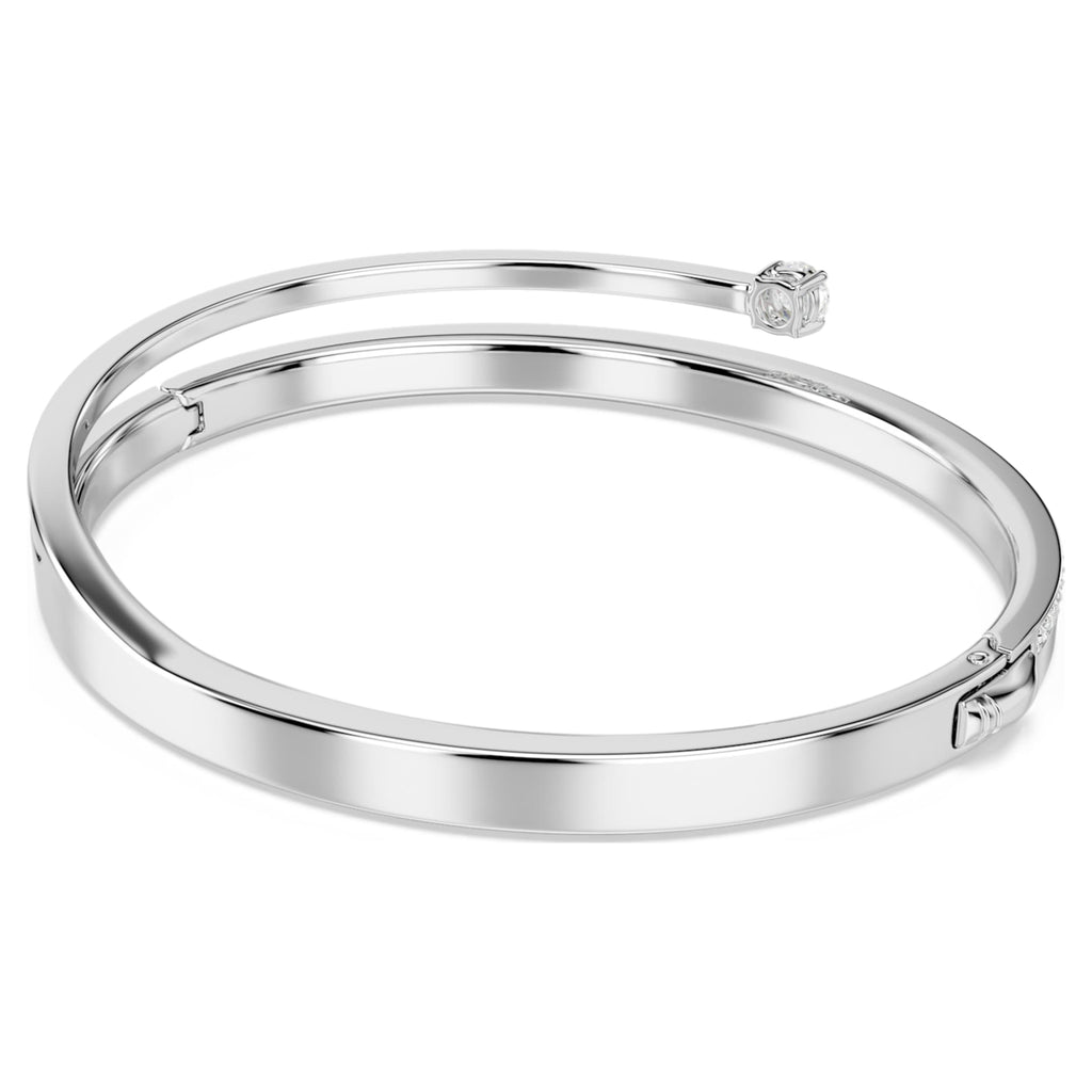 Swarovski Fresh bangle Round cut, White, Rhodium plated