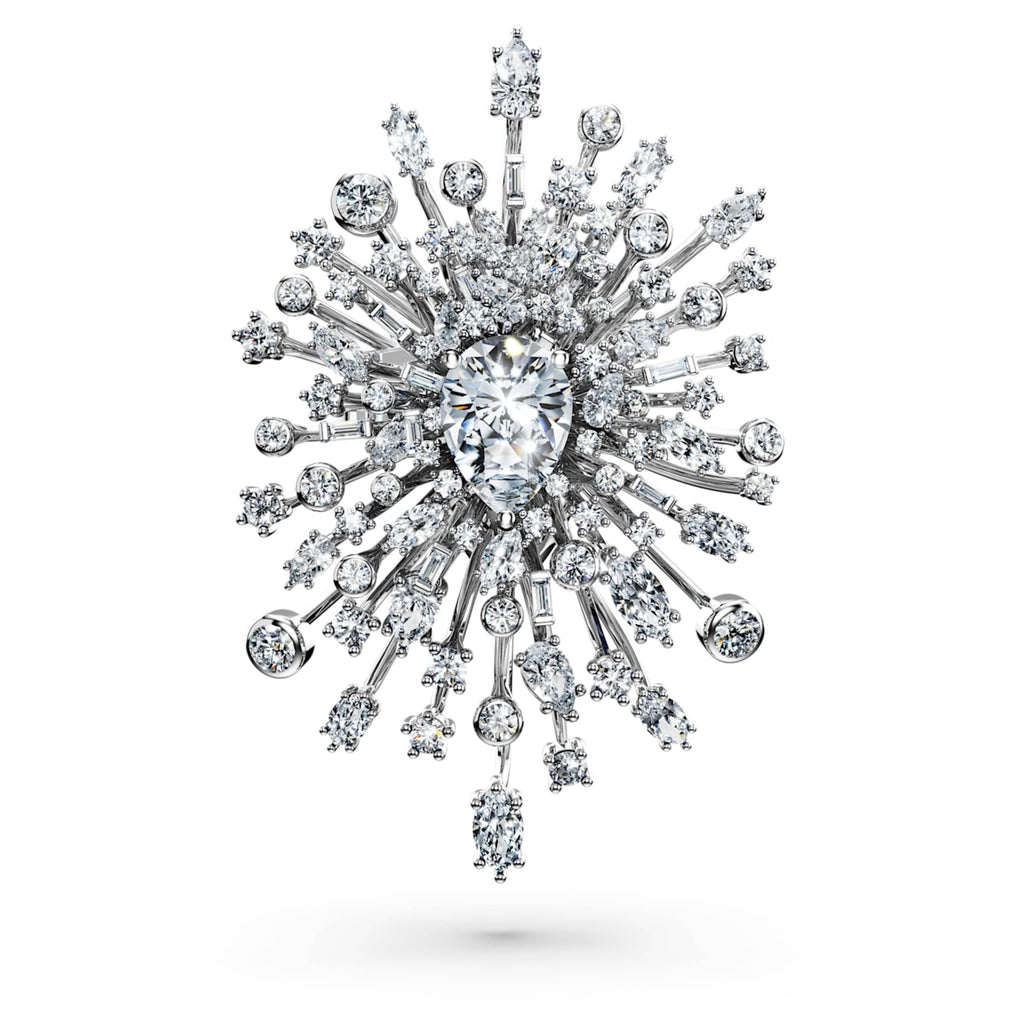 Swarovski Galaxy brooch Lab-grown diamonds 15.71 ct tw, Mixed shapes, 18K white gold