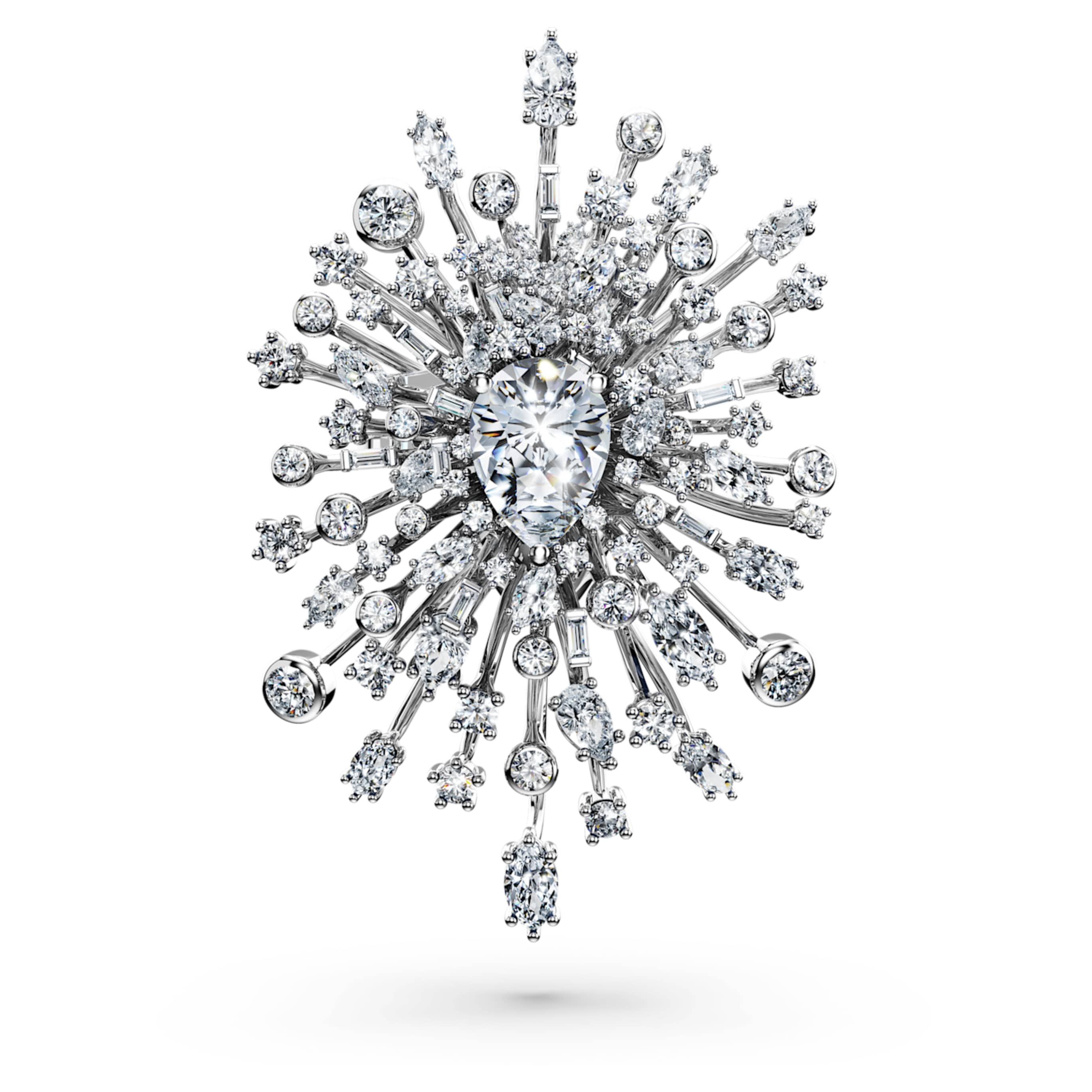 Swarovski Galaxy brooch Lab-grown diamonds 15.71 ct tw, Mixed shapes, 18K white gold