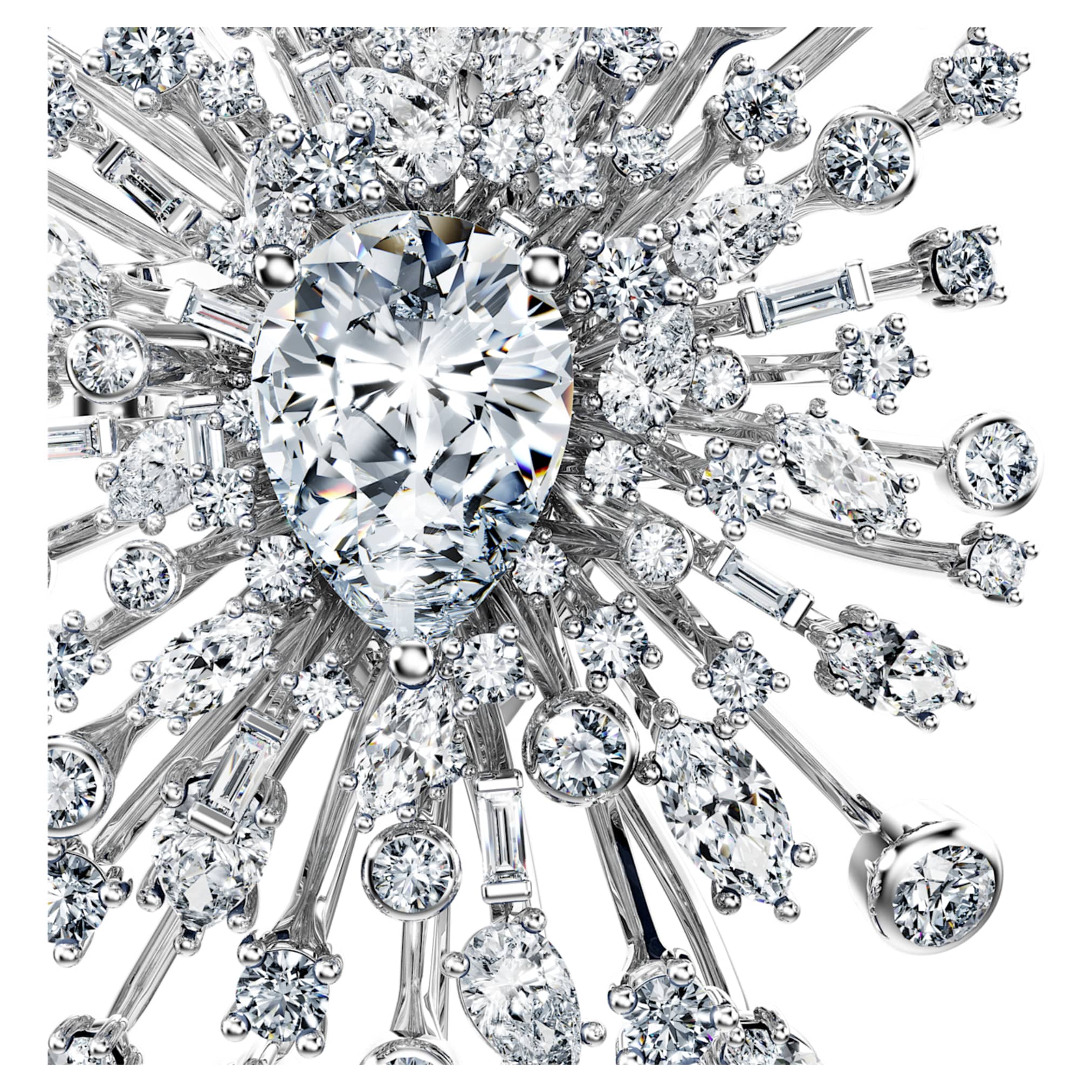 Swarovski Galaxy brooch Lab-grown diamonds 15.71 ct tw, Mixed shapes, 18K white gold