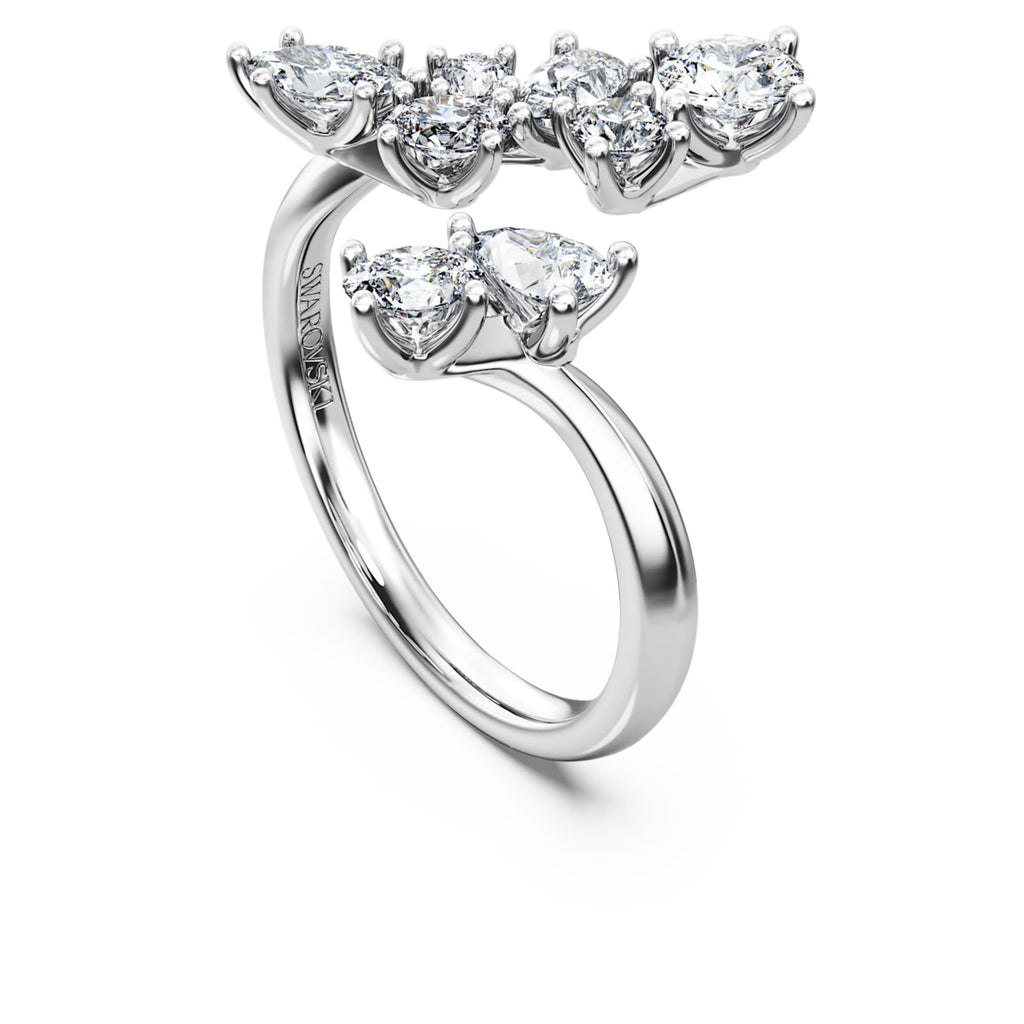 Swarovski Galaxy bypass ring Lab-grown diamonds 1.25 ct tw, Mixed shapes, 14K white gold