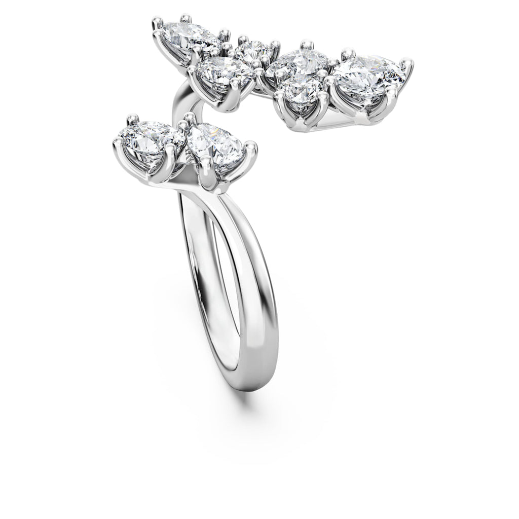 Swarovski Galaxy bypass ring Lab-grown diamonds 1.25 ct tw, Mixed shapes, 14K white gold