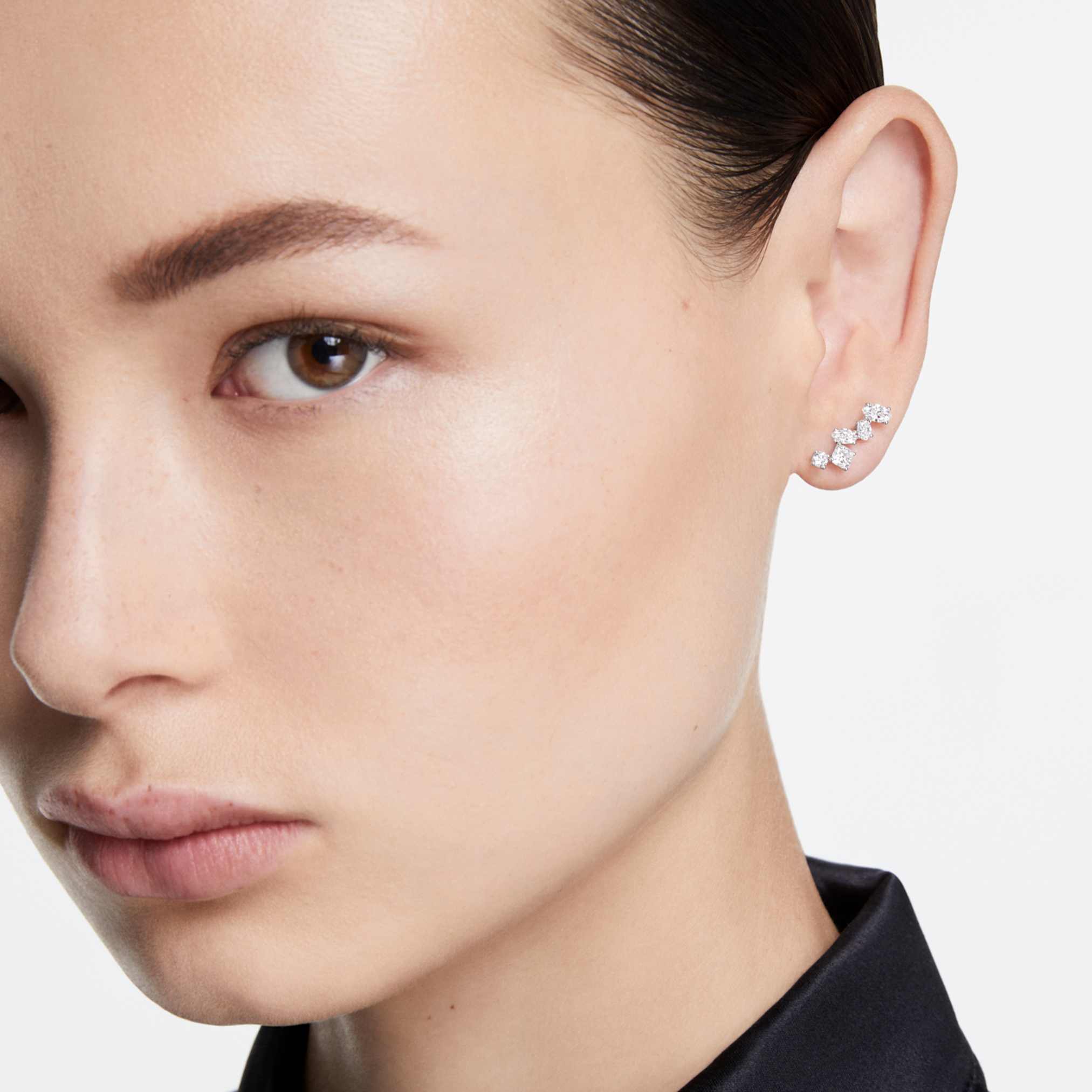 Swarovski Galaxy ear cuffs Lab-grown diamonds 1.25 ct tw, Mixed shapes, 14K white gold