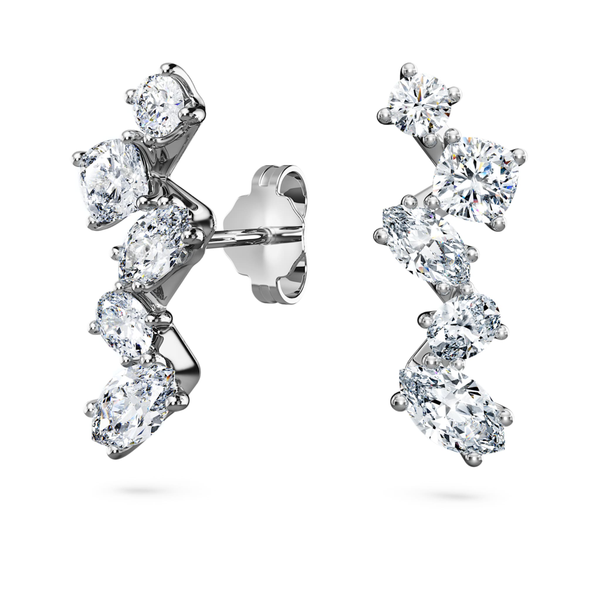 Swarovski Galaxy ear cuffs Lab-grown diamonds 1.25 ct tw, Mixed shapes, 14K white gold