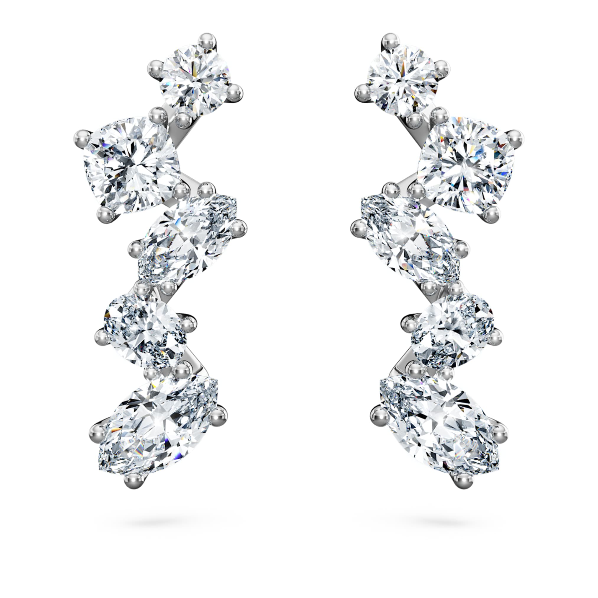Swarovski Galaxy ear cuffs Lab-grown diamonds 1.25 ct tw, Mixed shapes, 14K white gold