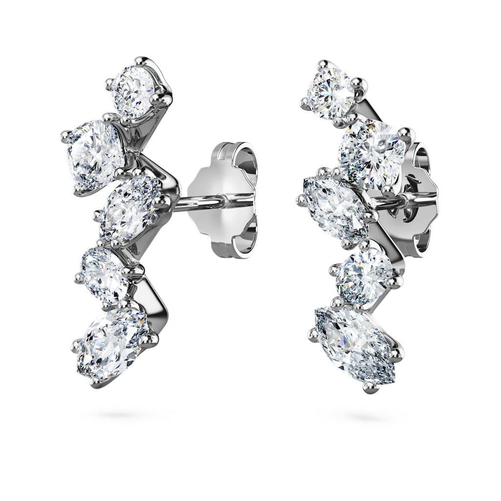 Swarovski Galaxy ear cuffs Lab-grown diamonds 1.25 ct tw, Mixed shapes, 14K white gold