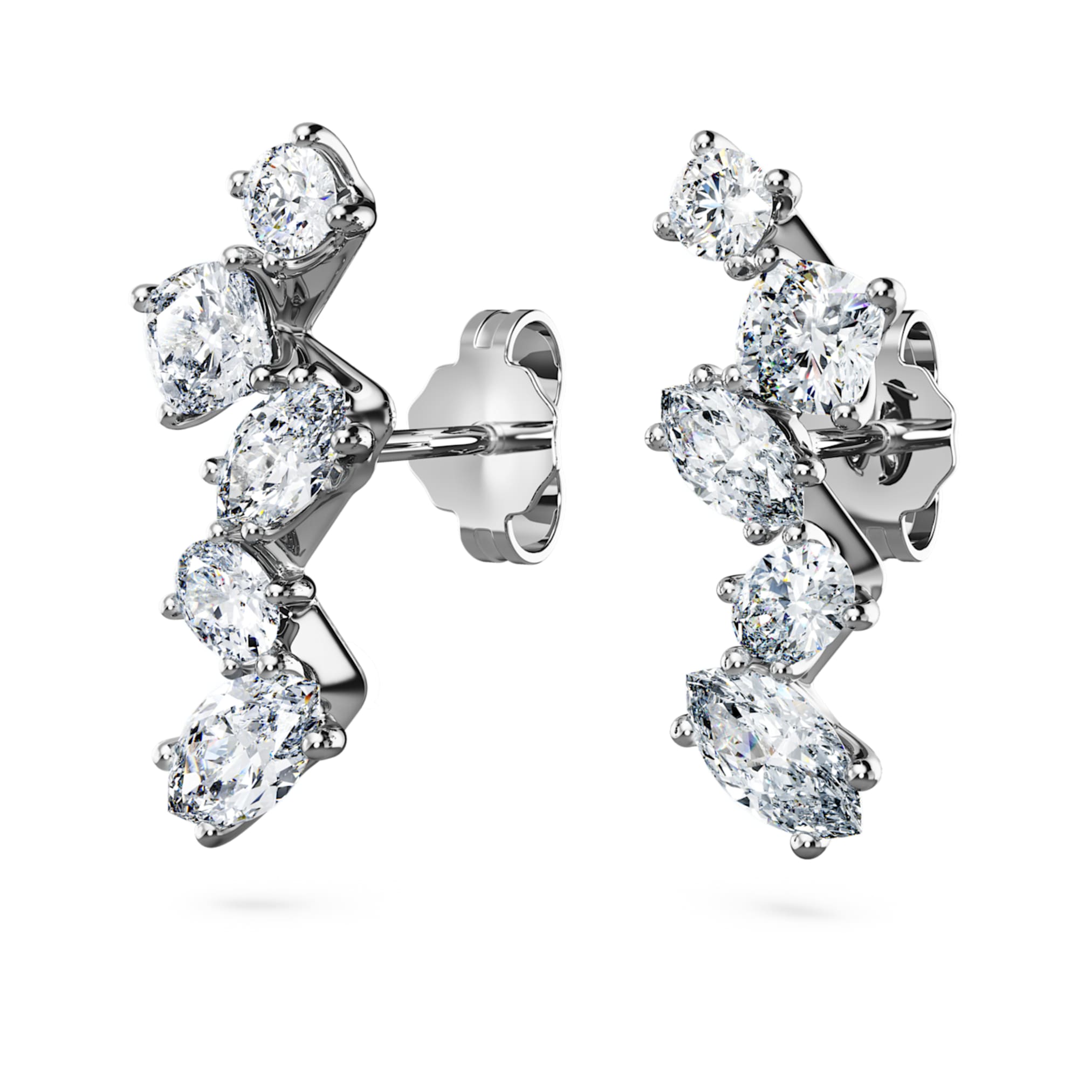 Swarovski Galaxy ear cuffs Lab-grown diamonds 1.25 ct tw, Mixed shapes, 14K white gold